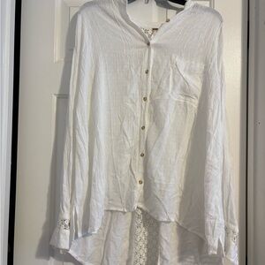 Free People Ivory Lace Blouse
